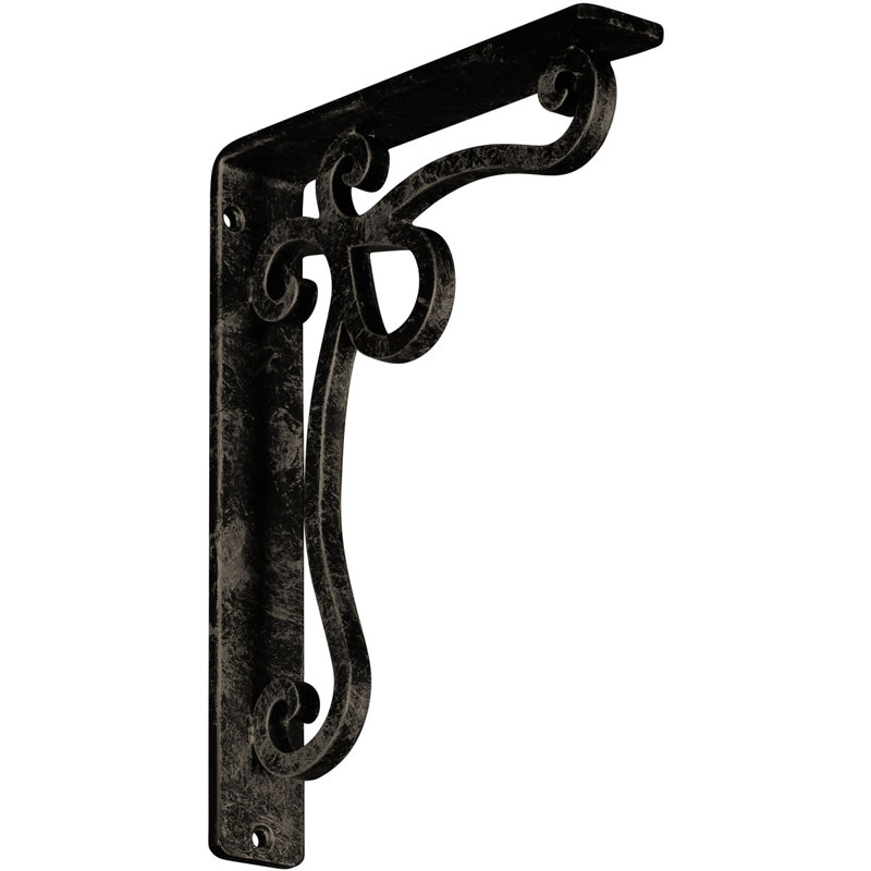 Support en fer forgé Orleans, H 10 po x l 1,5 po x P 7,5 po, Or pâle antique