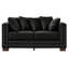 Velours noir au design contemporain pour espace de vie, accoudoirs carrés et clous argentés, sièges confortables rembourrés de ressorts, housses de rangement de siège amovibles 2 places modernes, accoudoirs avec ressorts ensachés