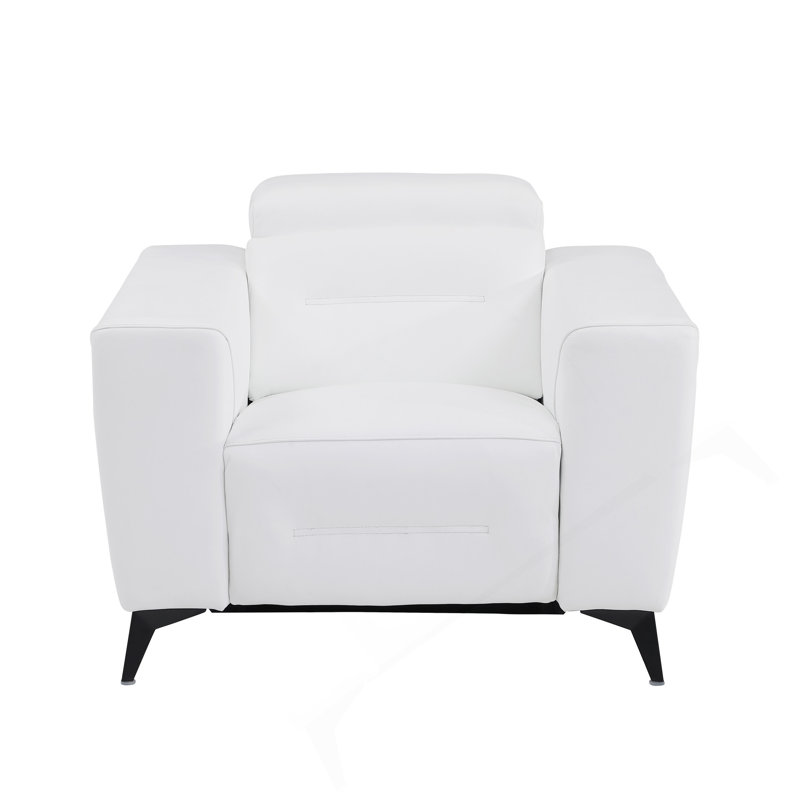 Global United Top Grain Italian Leather Chair With Power Recliner