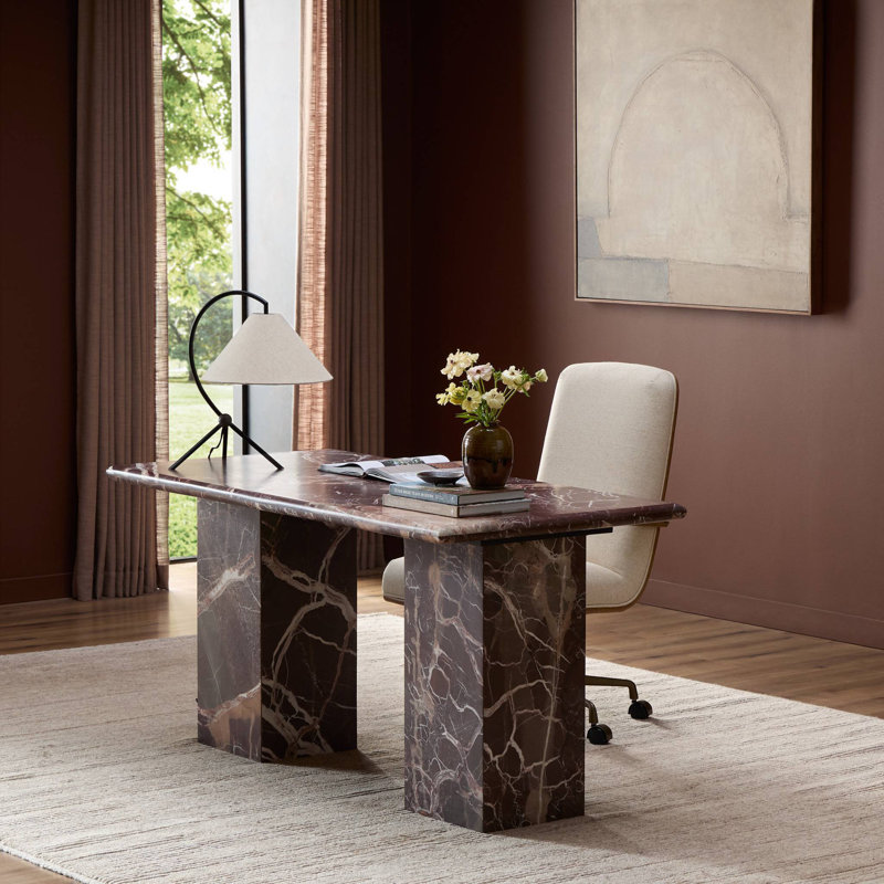 Arum Marble Writing Desk, Cream