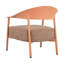 Meuble de patio brun abricot avec 2 chaises et une table, sièges rembourrés, pieds en fer, sièges modernes au design complémentaire, sans couture, assemblage-817633206