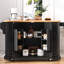 Grand îlot de cuisine avec 47 po de large et ports de charge, tablettes réglables en placage de bois d'hévéa noir, 56 po-748599521