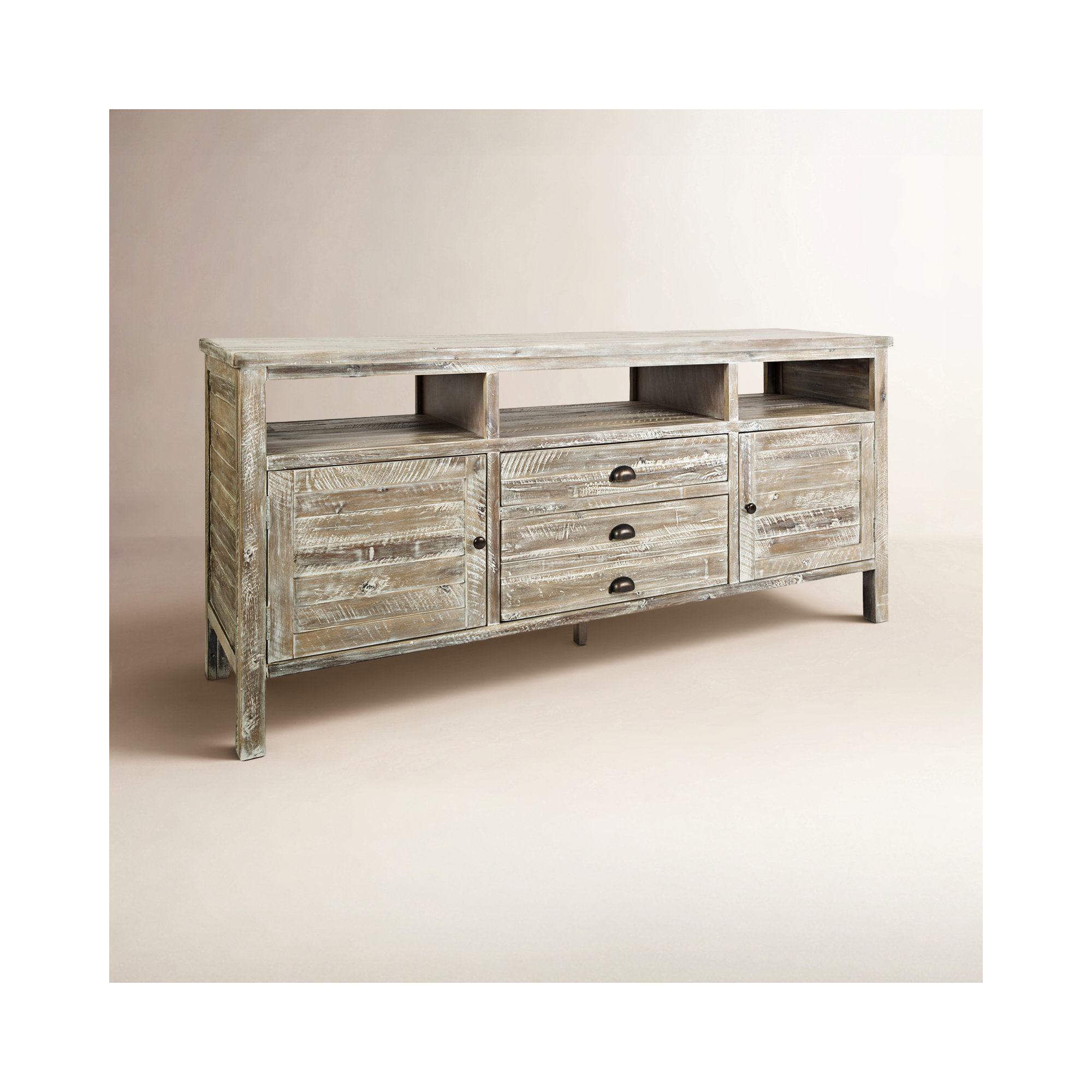 Castile Media Console, Washed Gray, 70"