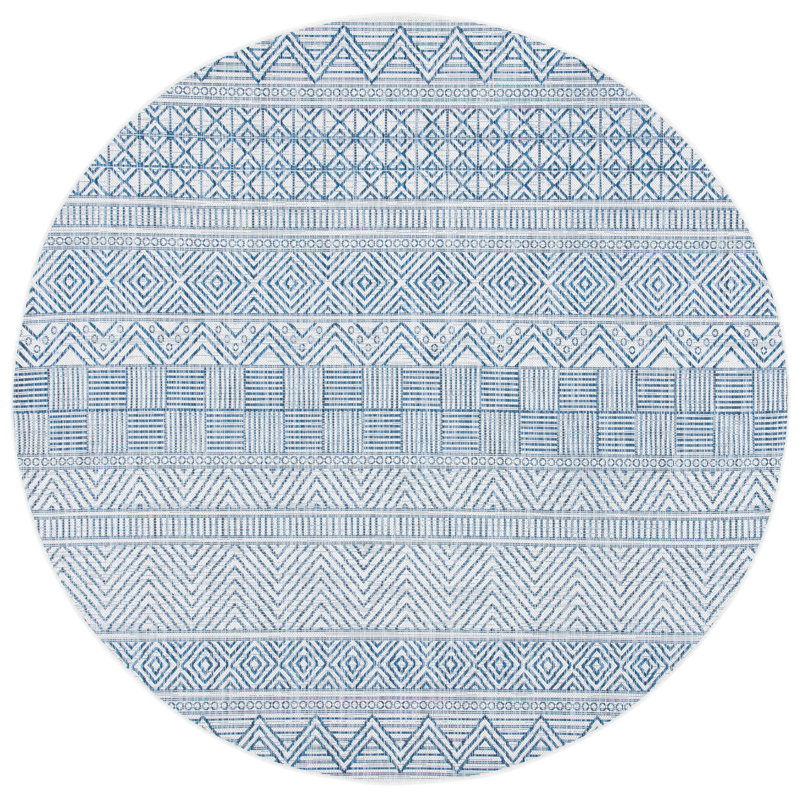 Seibold Performance Southwestern Indoor/Outdoor Area Rug, Round 5'3"