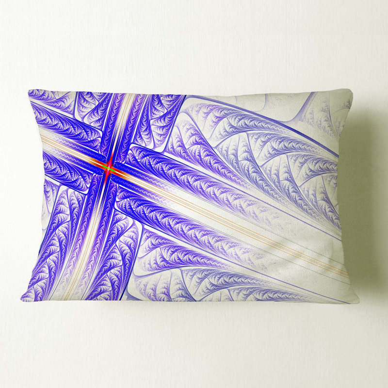 Fractal Cross Design - Coussin décoratif à imprimé abstrait, Bleu