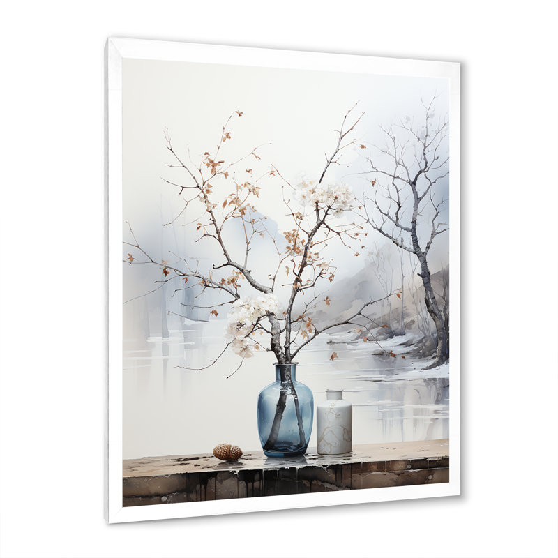 Oasis de la fenêtre Tree Winters, H 40 po x l 30 po x P 1,5 po, Cadre simple blanc