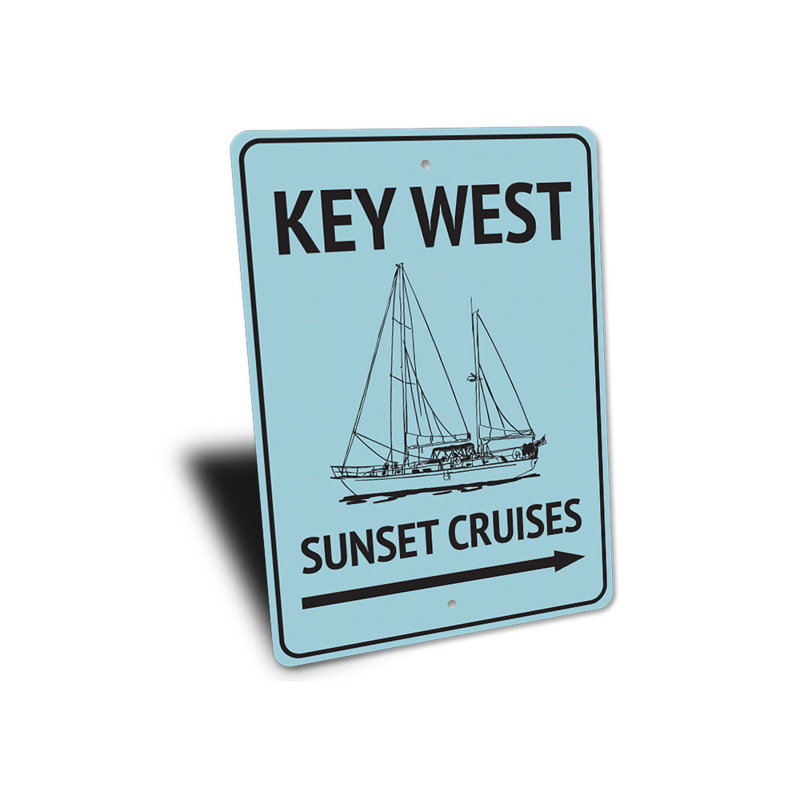 Enseigne en aluminium Key West Sunset, H 14 po x l 10 po x P 0,04 po