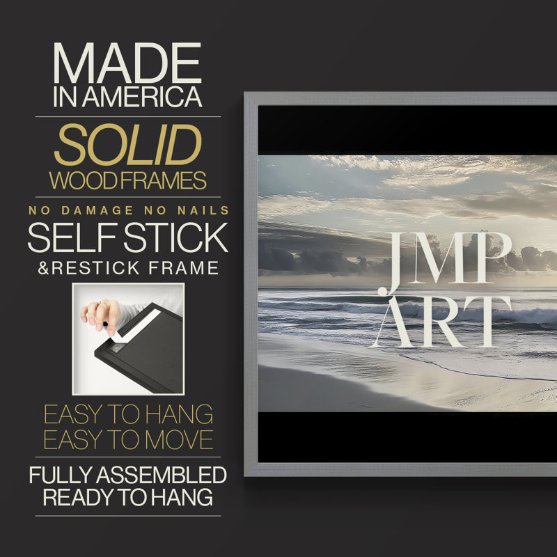 Nautical Series-IX -Framed Print - Restickable, Grey, 16" H x 20" W