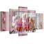Pink Orchid Flower - 5 Piece No Frame Set on Canvas