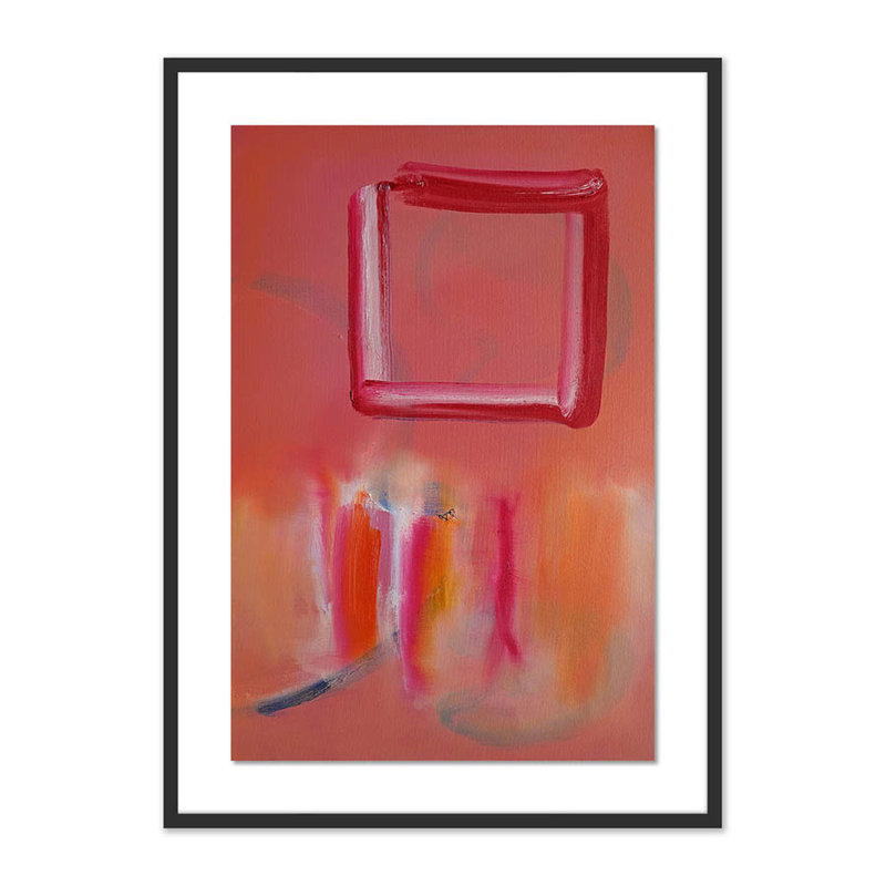 Souk Daylight Print by Charles Stuart, Black, 40" H x 29" W x 2.5" D, Light Red/Light Yellow/Pink/Black/White