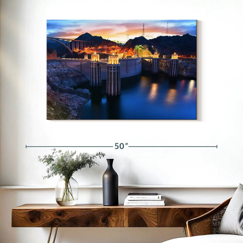 Nicci Hoover Dam At Night, 26" H x 39" W