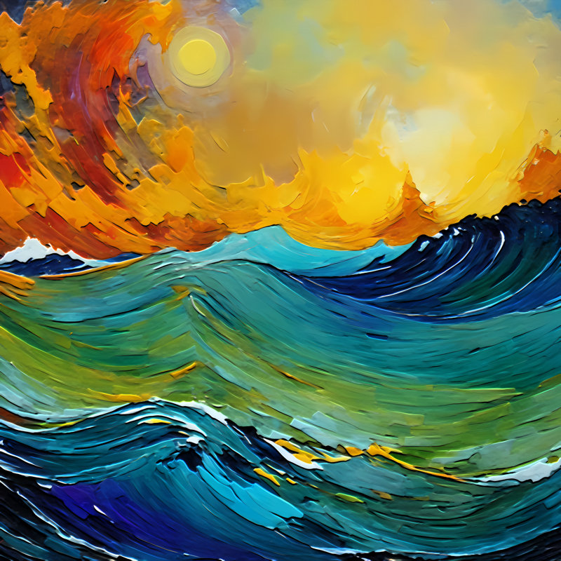 Horizon tempête, H 24 po x l 24 po