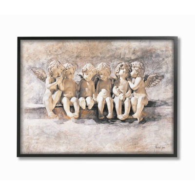 «Angels Chatting Contemporary Neutral Gray Peinture», art textuel