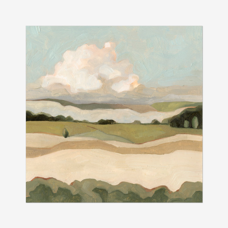 Cumulus Landscape I by Emma Scarvey - Painting, 91cm H x 91cm W, Paper Print