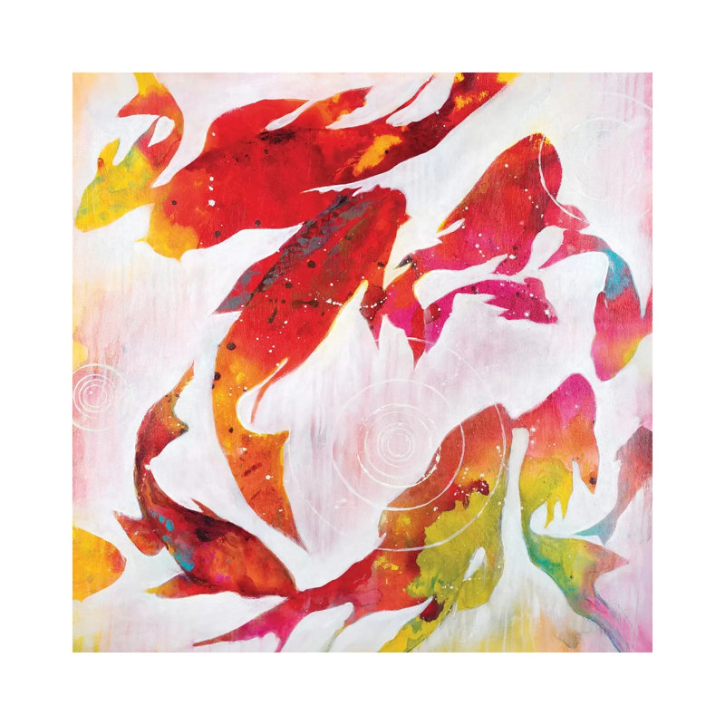 Koi Pond by Liz Jardine - Wrapped Canvas Print, 93.98 cm H x 93.98 cm W x 1.91 cm D