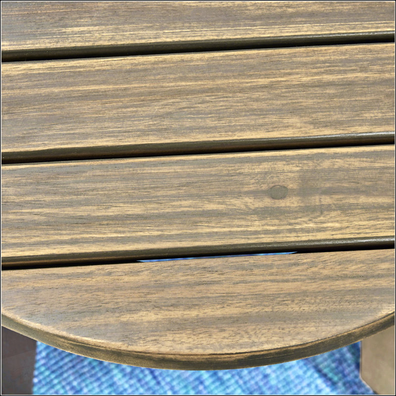 Table d'appoint d'extérieur en bois d'acacia durable avec conception à lattes classique, parfaite pour la terrasse et la cour