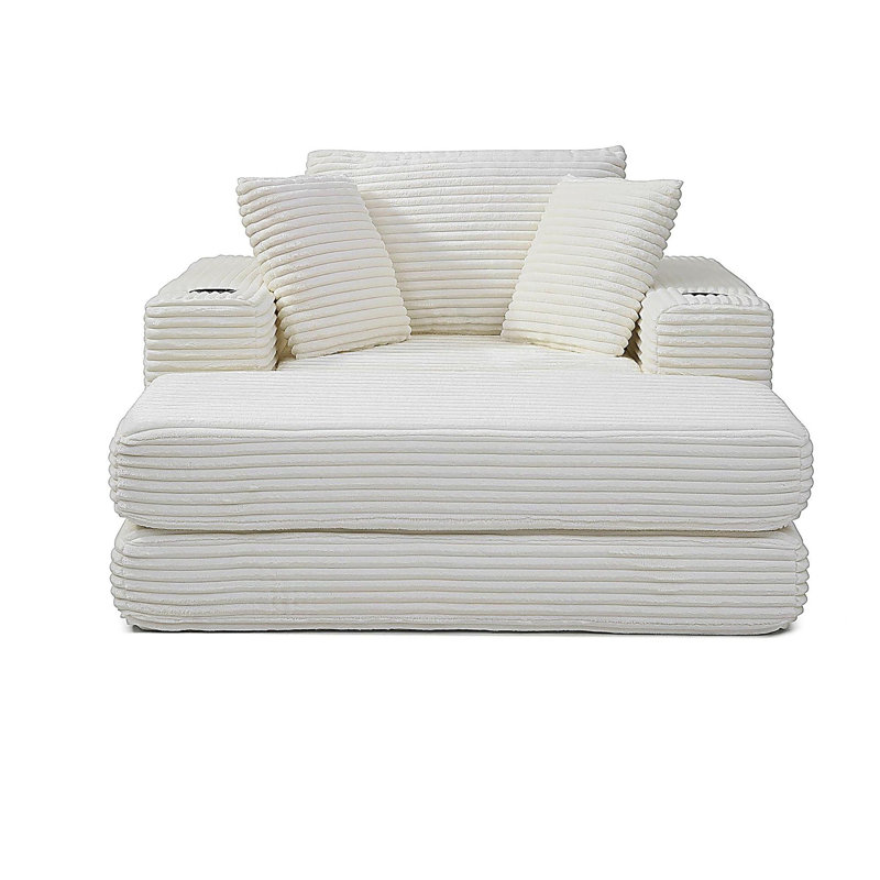 Canapé-lit 52 po en os surdimensionné et confortable 52 po, Beige
