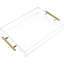 Plateau de service en acrylique transparent avec poignées dorées, plateau en acrylique robuste à capacité énorme pour le café, le jus, le rangement de cuisine et de bureau, plateau de rangement