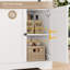 Dayal 75.4"H Modern Kitchen Pantry Cabinet with Charge Station, Large Food Pantry with Microwave Shelf & Wine Storage, Removable Goblet Holder-1978771261