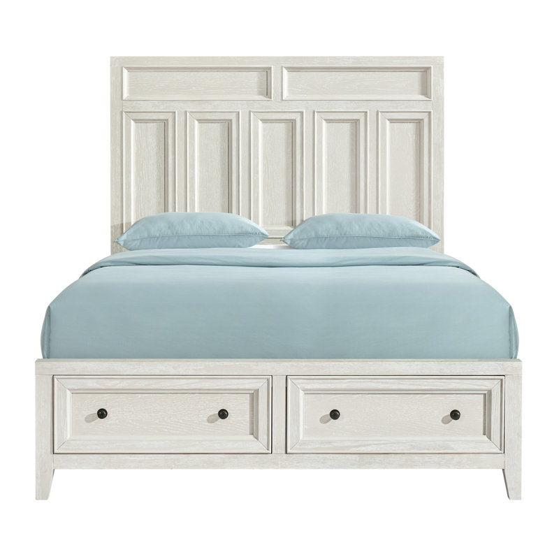 Lit de rangement blanc en gypse, Blanc, Grand lit
