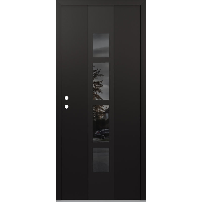 Porte d'entrée pré-montée Diamond A10, Oui, Noir / noir / miroir