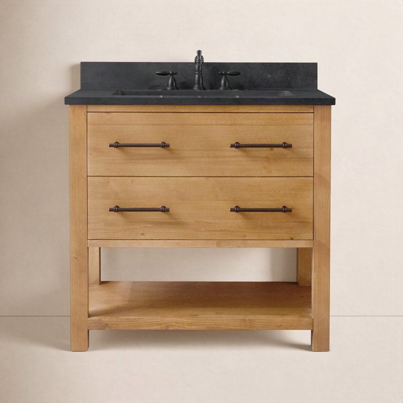 Winsor Keri 36" Single Bathroom Vanity, Tan/Antique Black