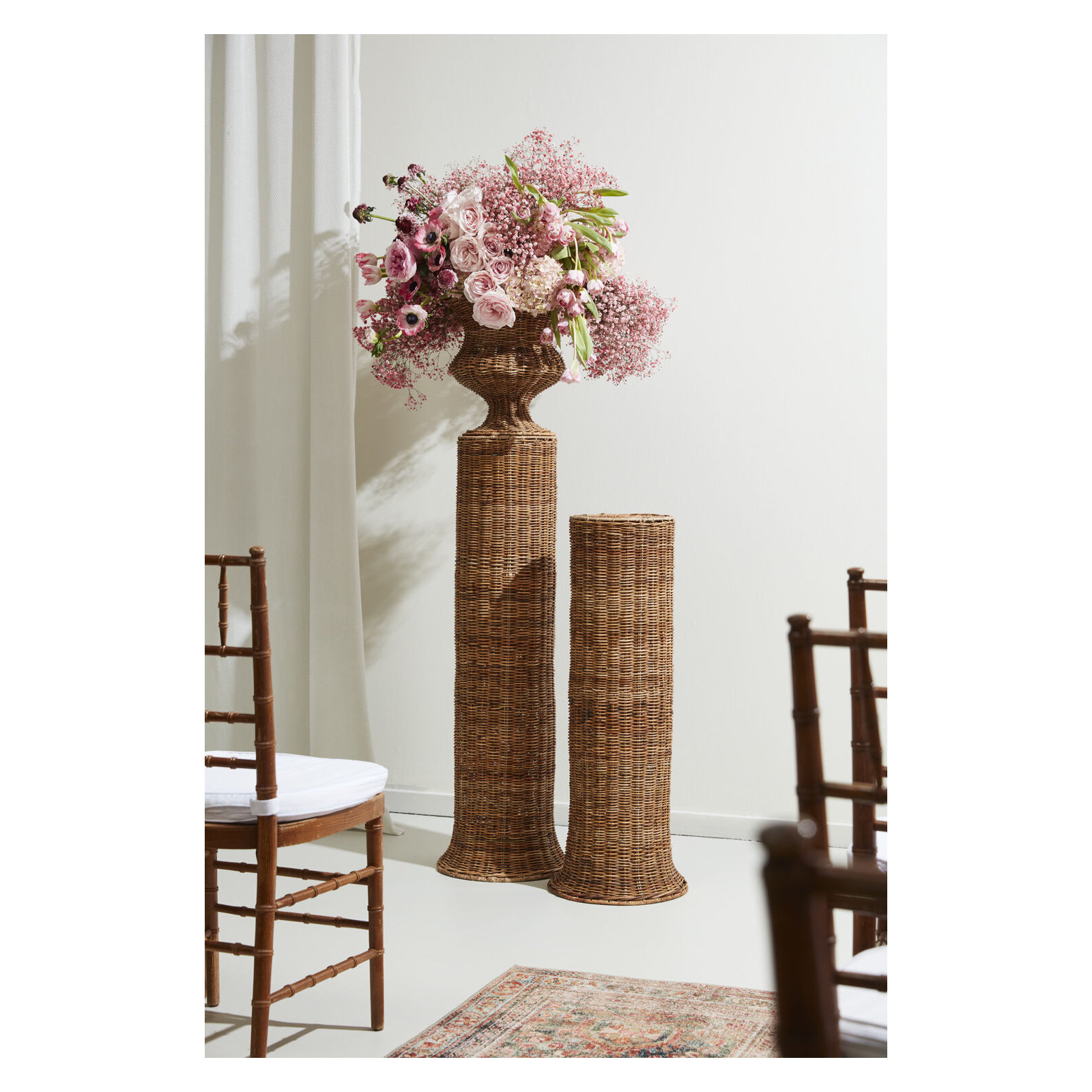 Geof Rattan Urn 12"x 14"