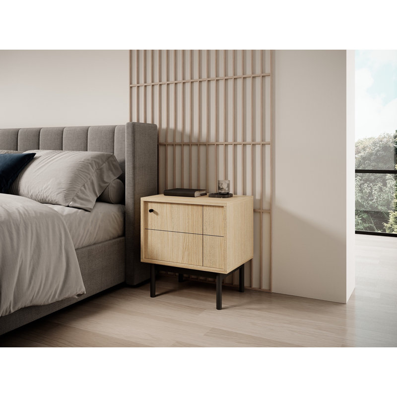 54cm W Manufactured Wood Bedside Table