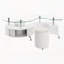 Ensemble de table basse et tabourets 3 pièces blanc ultrabrillant