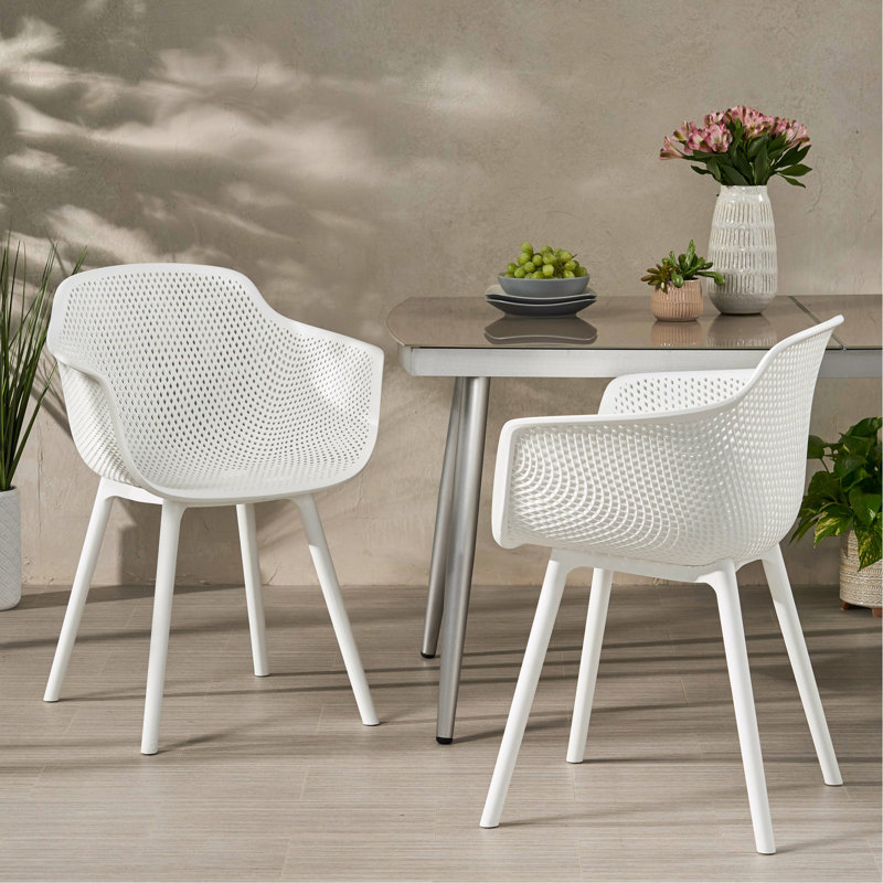 Chaise en polypropylène blanc Lotus