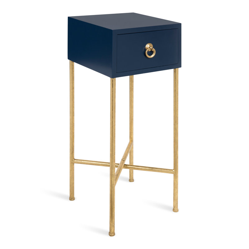 Table de bout avec rangement Jamie-Lee, Bleu marine