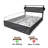 Storage Headboard Bed Frame For Full Size - Stable, Silent, Easy To Construct, Black+Gray With Practical & Led Feature Solid, , Install,