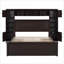 Grand lit plateforme avec rangement en pin et espresso pour chambre à coucher principale-1397286145