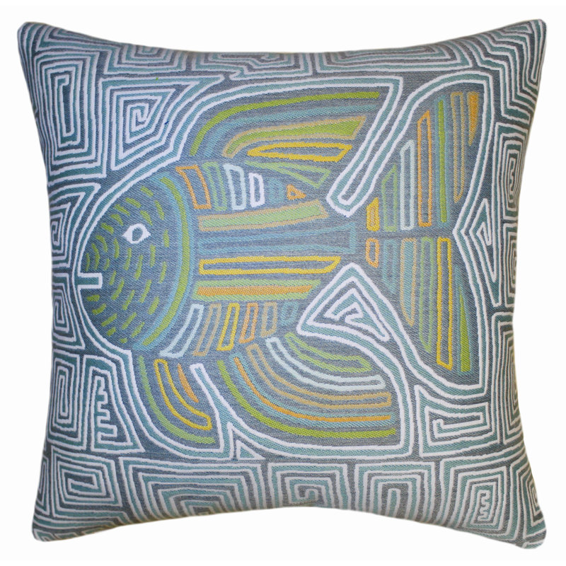 Sallie Duncan Designs Acrylic Throw Square Indoor/Outdoor 2 Piece Pillow Cover and Insert Set, Yellow/Orange/Lime Green