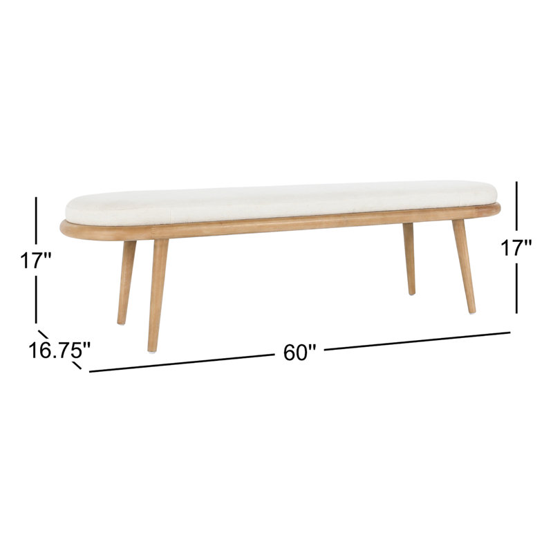 Echo Upholstered Bench, Ivory
