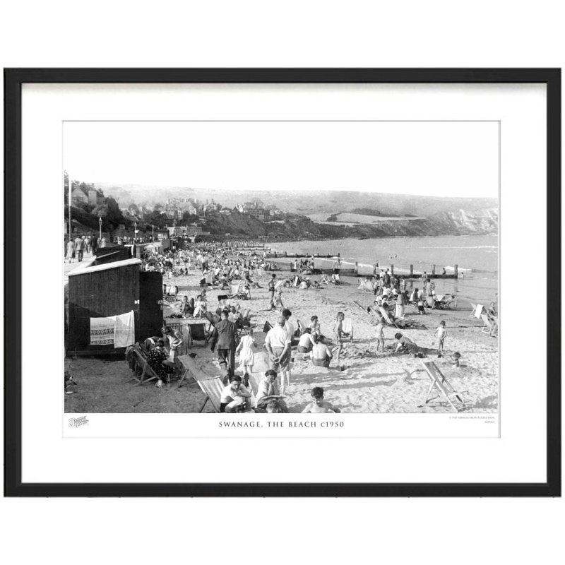 Swanage, The Beach C1950 by Francis Frith - Single Picture Frame Print, 28cm H x 36cm W x 2.3cm D