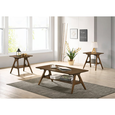 Lamotte Mid-Century Modern Wood 3 Piece Coffee Table Set by Corrigan Studio