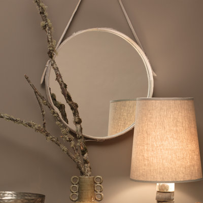 Flat Leather Wall Mirror