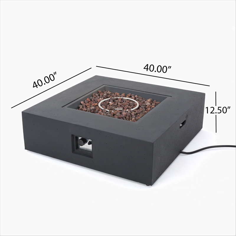 50 000 BTU SQUARE MGO FIRE TABLE TANK OUTSIDE, Dark Grey