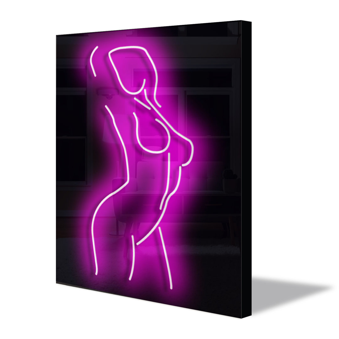 Neon Sign Feminine Silhouette Wall Décor