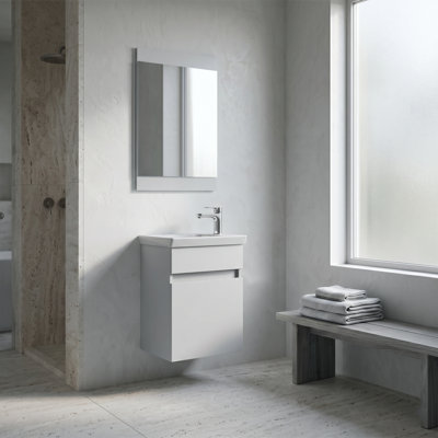 Ensemble de meuble-lavabo simple avec miroir Alastair