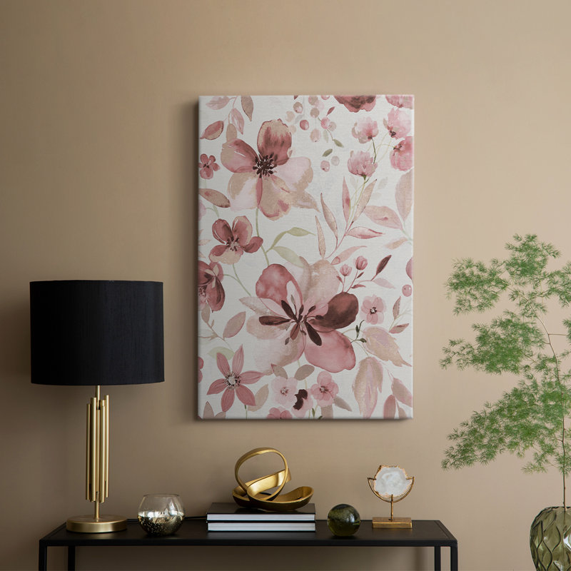 Rosé chatoyant II - Cavas enveloppés de galerie, H 18 po x l 12 po