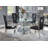 Round Glass Top with Stainless Steel Base Dining Table