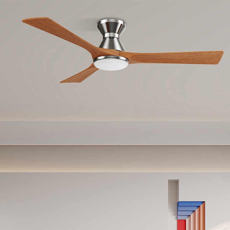 Amonta 52'' Ceiling Fan with LED Lights, Red, Silver