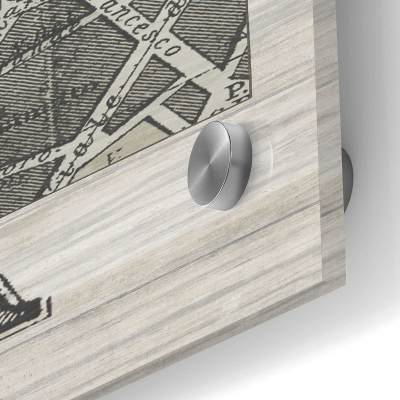 «Roma Map Panel on Wood» par Wild Apple Portfolio, art mural en verre acrylique, H 36 po x l 12 po