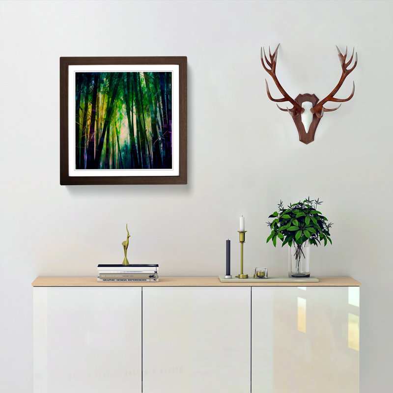 Single Picture Frame Print on Wood, Walnut