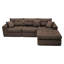Canapé convertible en coin avec méridienne à compression Corduroy, canapé modulaire en L avec éponge haute densité, canapé convertible sans assemblage requis-989088686