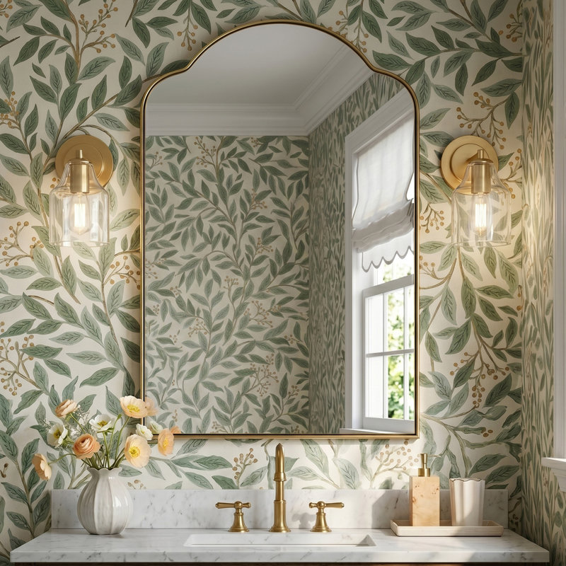 Naja Stainless Steel Arch Wall Mirror