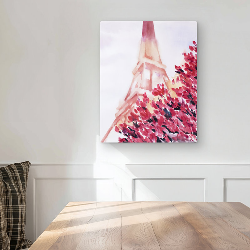 Pink Eiffel Tower - Metal Print for Living Room Decor