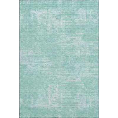 Premium Machine Washable Prisco Turquoise Rug